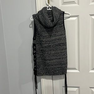 Navy vest with side detail